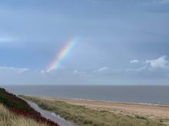 After the downpour, a rainbow!